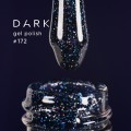 Gel Polish 172 DARK, esmalte semipermanente azul oscuro con purpurina, 6 ml
