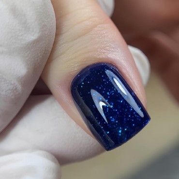 Gel Polish 173 DARK, esmalte semipermanente azul intenso con purpurina, 6 ml