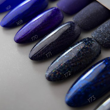 Gel Polish 173 DARK, esmalte semipermanente azul intenso con purpurina, 6 ml