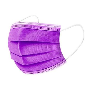 Mascarillas quirúrgicas desechables de 3 capas, 50 uds, Lila