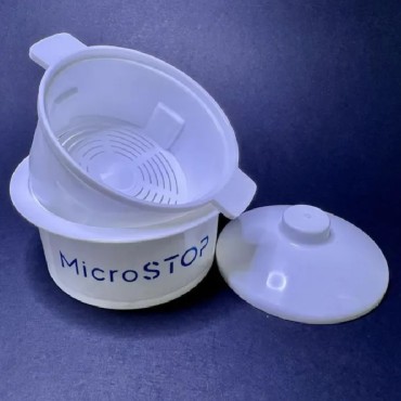 Contenedor plástico para desinfección y esterilización de fresas 120 ml, blanco