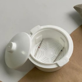 Contenedor plástico para desinfección y esterilización de fresas 120 ml, blanco