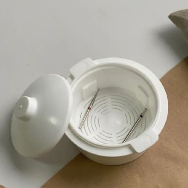 Contenedor plástico para desinfección y esterilización de fresas 120 ml, blanco