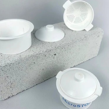 Contenedor plástico para desinfección y esterilización de fresas 120 ml, blanco