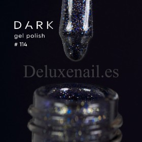 Gel Polish 114 DARK, esmalte semipermanente azul con microbrillo, 6 ml