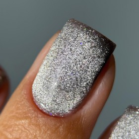 Gel Polish Night Cat 03 DARK, esmalte reflectante plata, 10 ml