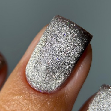 Gel Polish Night Cat 03 DARK, esmalte reflectante plata, 10 ml
