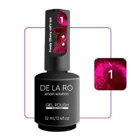 Frosty Cherry Cat´s eye 01 DE LA RO, esmalte permanente ojo de gato cereza, 12 ml