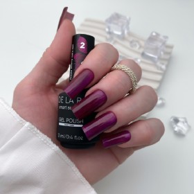 Frosty Cherry Cat´s eye 02 DE LA RO, esmalte permanente ojo de gato frambuesa oscura, 12 ml