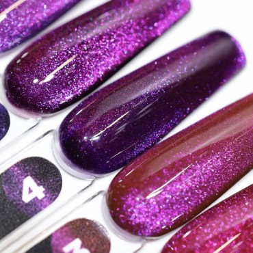 Frosty Cherry Cat´s eye 03 DE LA RO, esmalte permanente ojo de gato magenta, 12 ml