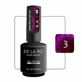 Frosty Cherry Cat´s eye 03 DE LA RO, esmalte permanente ojo de gato magenta, 12 ml