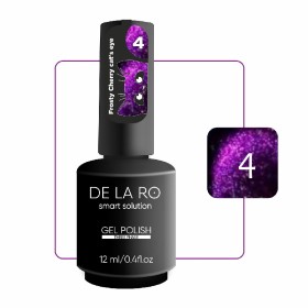 Frosty Cherry Cat´s eye 04 DE LA RO, esmalte permanente ojo de gato violeta profundo, 12 ml