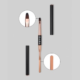 Pincel Doble Sintético con espátula y fundas Dark