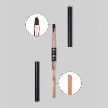 Pincel Doble Sintético con espátula y fundas Dark