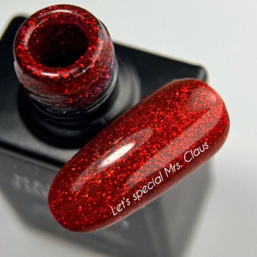 Esmalte Permanente Let’s special Mrs.Claus NAILSOFTHEDAY, Rojo con purpurina, 10 ml