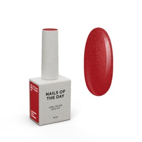Esmalte Permanente Let’s special Mrs.Claus NAILSOFTHEDAY, Rojo con purpurina, 10 ml