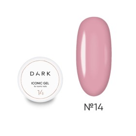 Iconic Gel 14 DARK, gel constructor líquido, rosa pastel, 15 ml