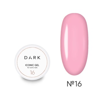 Iconic Gel 16 DARK, gel constructor líquido, rosa malva, 15 ml