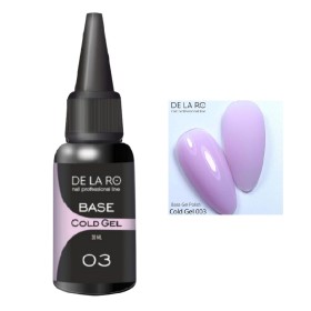 Cold Gel Base 03 DE LA RO, gel líquido nude rosa frío, 30 ml