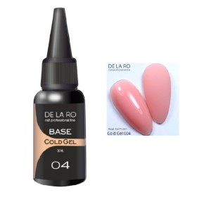 Cold Gel Base 04 DE LA RO, gel líquido nude beige, 30 ml