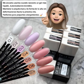Cold Gel Base 05 DE LA RO, gel líquido nude beige rosado, 30 ml