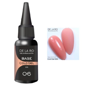 Cold Gel Base 06 DE LA RO, gel líquido rosa natural, 30 ml