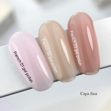 Gel Polish French 02 NAILSOFTHEDAY, esmalte semipermanente nude, 10 ml