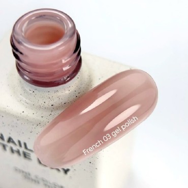 Gel Polish French 03 NAILSOFTHEDAY, esmalte semipermanente nude rosado, 10 ml