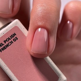 Gel Polish French 03 NAILSOFTHEDAY, esmalte semipermanente nude rosado, 10 ml