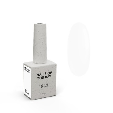 Gel Polish French White 002 NAILSOFTHEDAY, esmalte semipermanente blanco, 10 ml