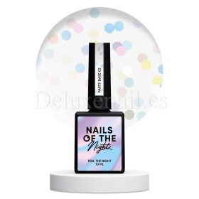 Kit de 3 Party Bases NAILSOFTHENIGHT, blanco, amarillo, azul turquesa con hexágonos brillantes