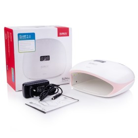 Kit Apoyabrazos Mariposa Rosa + Lámpara SUN 4S Original, 48 W, Blanco/Rosa