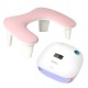 Kit Apoyabrazos Mariposa Rosa + Lámpara SUN 4S Original, 48 W, Blanco/Rosa