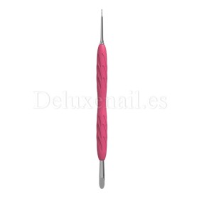 PQ-11/2 - Empuja cutículas con anillo con mango de silicona Staleks Pro UNIQ