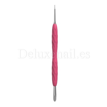 PQ-11/2 - Empuja cutículas con anillo con mango de silicona Staleks Pro UNIQ