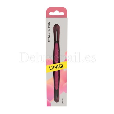 PQ-11/2 - Empuja cutículas con anillo con mango de silicona Staleks Pro UNIQ