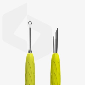 PQ-11/2y - Empuja cutículas con anillo con mango de silicona Staleks Pro UNIQ