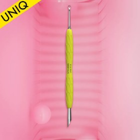PQ-11/2y - Empuja cutículas con anillo con mango de silicona Staleks Pro UNIQ