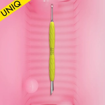PQ-11/2y - Empuja cutículas con anillo con mango de silicona Staleks Pro UNIQ