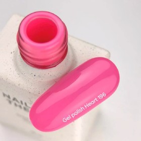 Gel Polish Heart 196 NAILSOFTHEDAY, esmalte semipermanente rosa neón, 10 ml