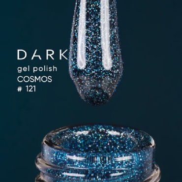 Esmalte Permanente Dark 121, Azul con micro brillo, 6 ml