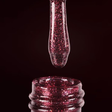 Esmalte Permanente Dark 128, Granate con micro brillo, 6 ml