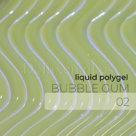 Liquid Polygel Bubble Gum 02 DE LA RO, polygel líquido de color amarillo pastel, 30 ml