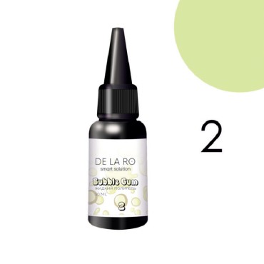 Liquid Polygel Bubble Gum 02 DE LA RO, polygel líquido de color amarillo pastel, 30 ml
