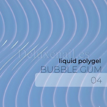 Liquid Polygel Bubble Gum 04 DE LA RO, polygel líquido de color azul bebé, 30 ml