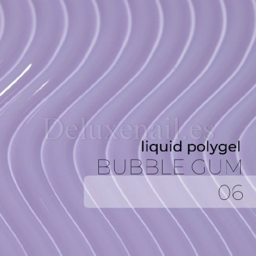 Liquid Polygel Bubble Gum 06 DE LA RO, polygel líquido de color lavanda pastel, 30 ml