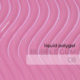 Liquid Polygel Bubble Gum 08 DE LA RO, polygel líquido de color rosa bebé cálido, 30 ml