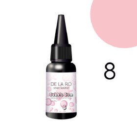 Liquid Polygel Bubble Gum 08 DE LA RO, polygel líquido de color rosa bebé cálido, 30 ml