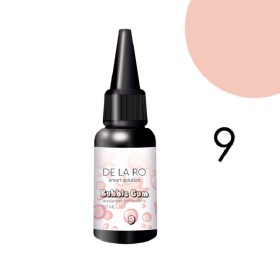 Liquid Polygel Bubble Gum 09 DE LA RO, polygel líquido de color nude melocotón, 30 ml