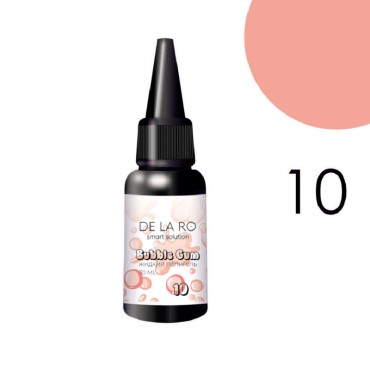 Liquid Polygel Bubble Gum 10 DE LA RO, polygel líquido de color coral pastel, 30 ml